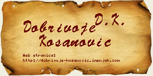 Dobrivoje Kosanović vizit kartica